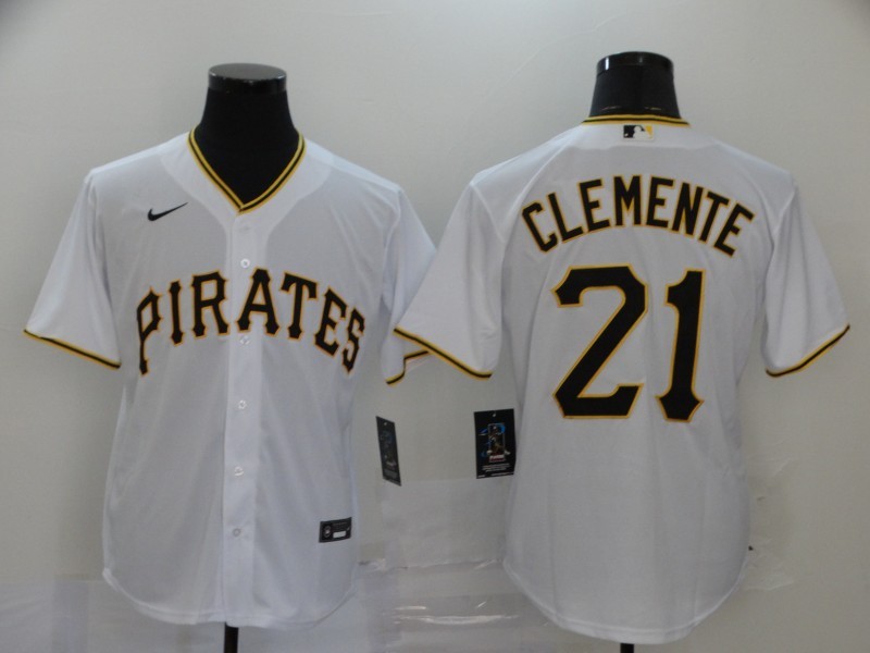 Men's Pittsburgh Pirates Roberto Clemente #21 White Baseball Jersey